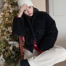 필413 | 패딩 브랜드 레이브 벨벳 덕다운 패딩 입고 여자 겨울 코디