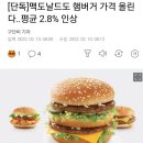 [단독]맥도날드도 햄버거 가격 올린다..평균 2.8% 인상 이미지