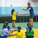 Tenby Primary School students Physical Education class. 이미지