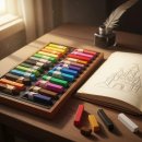 부드러운 오일파스텔로 그리는 풍경화 이미지