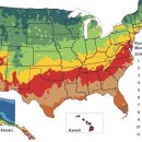 내가 사는 지역의 겨울철 최저온도와 재배가능 작물 - Zonemap 미국 이미지