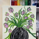 아크릴 캔버스화 그리기 이미지