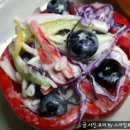 파프리카 야채샐러드~ 아삭한 야채와 재철 블루베리로 만든 샐러드 이미지