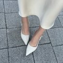 사뿐 아린스 에나멜 슬링백힐 아이보리 5cm 내돈내산