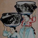 물동이 이고 가는 이미지