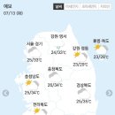 🏝7월 13일 화요일 간추린 뉴스와 날씨🏝 이미지