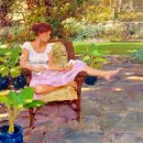 David Hettinger (1946~) &#34;Her Patio,&#34; Oil on canvas 이미지