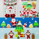 도안유치원 | [어린이집 크리스마스 환경판] 유치원 크리스마스 행사 포토존 환경 꾸미기 산타할아버지 도안