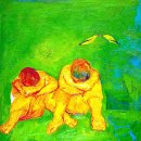 화가와 꽃 이미지