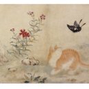 장수관 | 김홍도 황묘농접도 모질도 뜻 나비 고양이 패랭이 바위 제비꽃 여의초