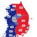 전국 개표율 약50% 대한민국 동서로 가르자 이미지