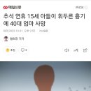 추석 연휴 15세 아들이 휘두른 흉기에 40대 엄마 사망 이미지