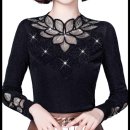 다욧라인&줌바댄스 | 라인댄스복 상의 레이스 블링 셔츠 긴팔 줌바 의상