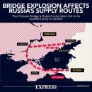[express] 러시아와 크림반도를 잇는 다리가 폭파되 큰 타격 이미지