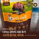 다이소 아기 강아지 사료 추천 후기 (전연령용 사조펫 옵티원, 케어독 올라이프)