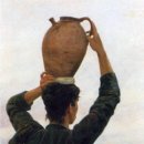 물동이 이고 가는  이미지