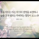오늘의 '영어성경 사진'(731강) “당신의 입술을 지키세요”(잠언 13장 3절) 이미지