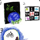자전거 날다 로고 1차 시안 스케치 이미지