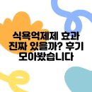 식욕억제제 효과 진짜 있을까? 후기 모아봤습니다