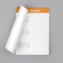 AS덴탈 | 덴탈맥스 A5 리갈패드 제작｜단면먹1도·절취선·상단 띠지스티커