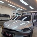 911 | 마곡썬팅, 테슬라 모델X 루나실버의 오리진마인드 911블랙 틴팅 시공 후기.