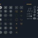 Fireworks doodles and illustrations vector set 이미지