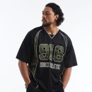 H-090 | 에이치덱스 카모 916 블럭 매쉬 숏 슬리브 (Black) | 주말 운동룩에 앞판 블럭 카모가 보이는 블랙 티셔츠