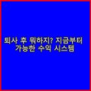 퇴사 후 뭐하지? 지금부터 가능한 수익 시스템