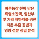 가성농장 | 바른농장 천마 담은 흑염소진액, 임산부 및 기력 저하자를 위한 저온 추출 공법과 영양 성분 정밀 분석