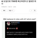 7800명 해고 후 AI인공지능으로 대체하겠다고 발표한 IBM 이미지