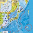 일본, 대만 그리고 대한민국 바다 지도 이미지