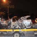 Six meet fiery death after car rams pillar near Kampung Pandan 이런 끔찍한 사고가! 이미지