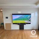 용지더샵레이크파크경로당 | 창원 용지더샵레이크파크 가벽 85인치 무타공벽걸이tv 설치 후기 with 하부콘센트 가림판 시공