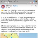 Warning of Avalanche Canada 이미지