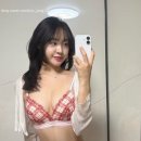 게스 언더웨어 캐주얼 로고플레이 브라렛 레드 착용 후기