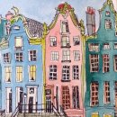 펜드로잉과 수채화 이미지