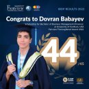 Congratulations to Dovran Babayev for achieving a score of 44 out of 45 이미지