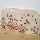 캘리그라피 우드버닝 탁상시계 | 우드버닝 도안과 캘리그라피로 만든 원목 시계