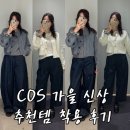 안가지울1소교량 | COS 코스 가을 매장 신상 데일리룩. 가디건, 배럴 데님, 울 트라우저 추천템!