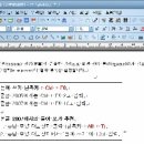 워드프로세서 실기 시험 때 들여 쓰기 (한글 2005와 한글 2007 비교) 이미지