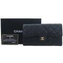 Chanel(샤넬) A31506 블랙 캐비어스킨 퀼팅 마트라쎄 금장 로고 플랩 장지갑 이미지