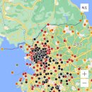 현재 수도권+서쪽지역 미세먼지 상황 이미지