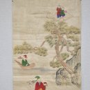 옛날 불화 당채그림 당채불화 신선도 동자도 희귀그림 민화 불경그림 옛날신선도 그림판매 목록 골동품나라 파는곳 사는곳 이미지