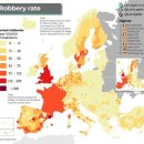유럽 대륙의 각국 강도율 이미지