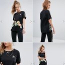 [유럽판] 아디다스 삼선 팜플라워 여자 크루넥 반팔 티셔츠 이미지