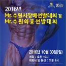 2016년 Mr.수원시장배선발대회 겸 Mr.수원화홍선발대회 포스터(대회요강)| 이미지