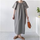 락원세탁소 | 스퀘어넥원피스 카키 밴딩 바스락원피스 직접 입어보니 정말 다르네요