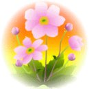 예쁜 꽃과 꽃라인 아이콘 이미지
