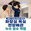 광교상록아파트 | 경기도 수원시 영통구 이의동 광교대방로 제비앙아파트 화장실 욕실 천장 배관 누수 보수작업 현장 후기