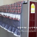 레드&네이비체크 커버셋트(냉장고,오븐렌지,손잡이,드럼세탁기) 이미지